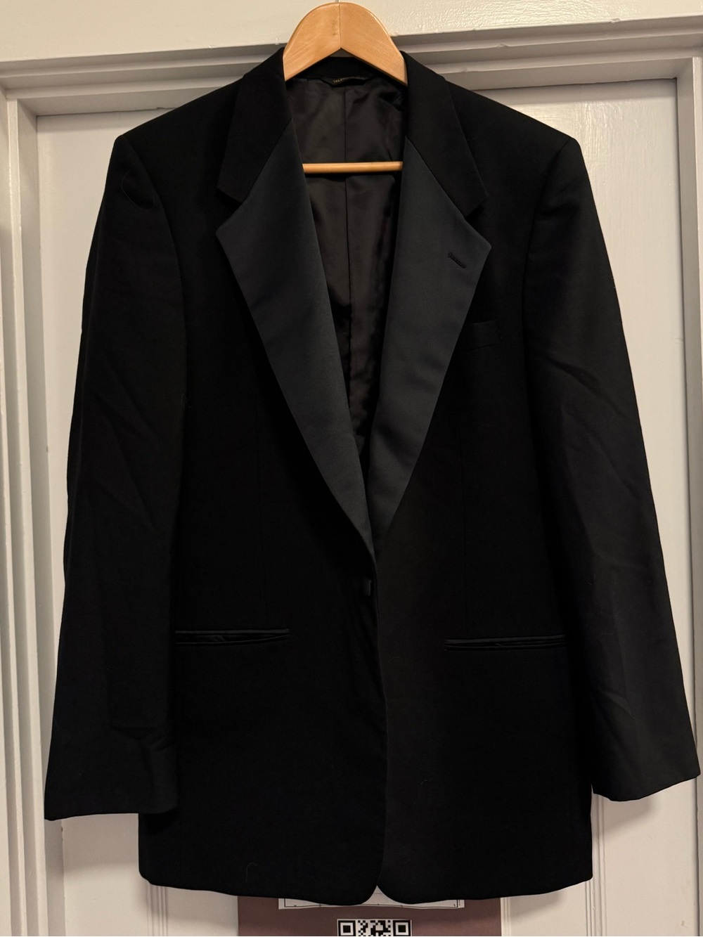 Yves Saint Laurent Black Satin Lapel Tuxedo - jacket and pants - vintage